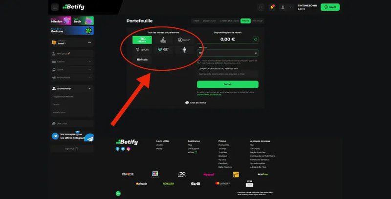 Betify casino en ligne à France