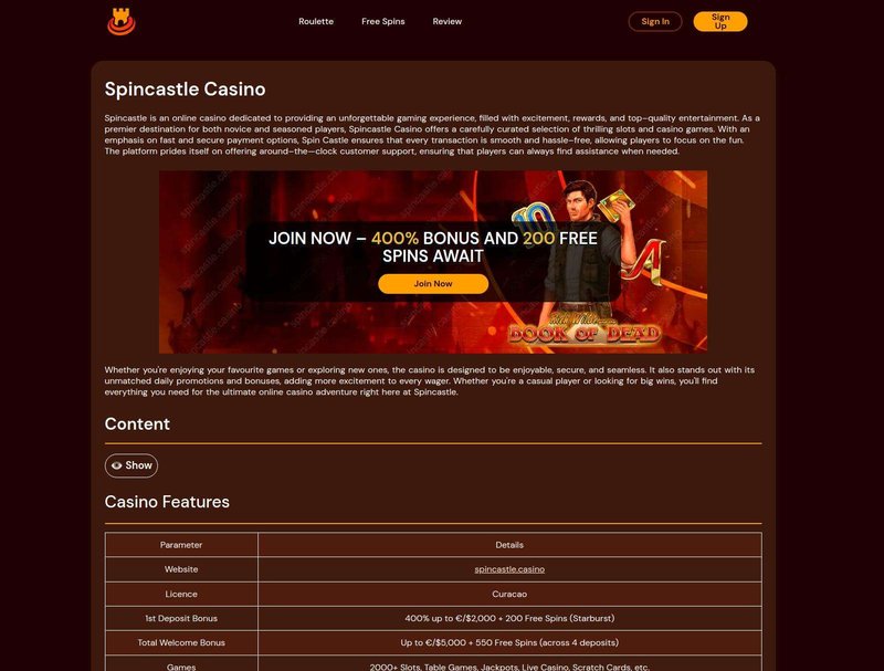 Spin Castle: Unlock Big Wins at the UK’s Premier Spincastle Casino Experience